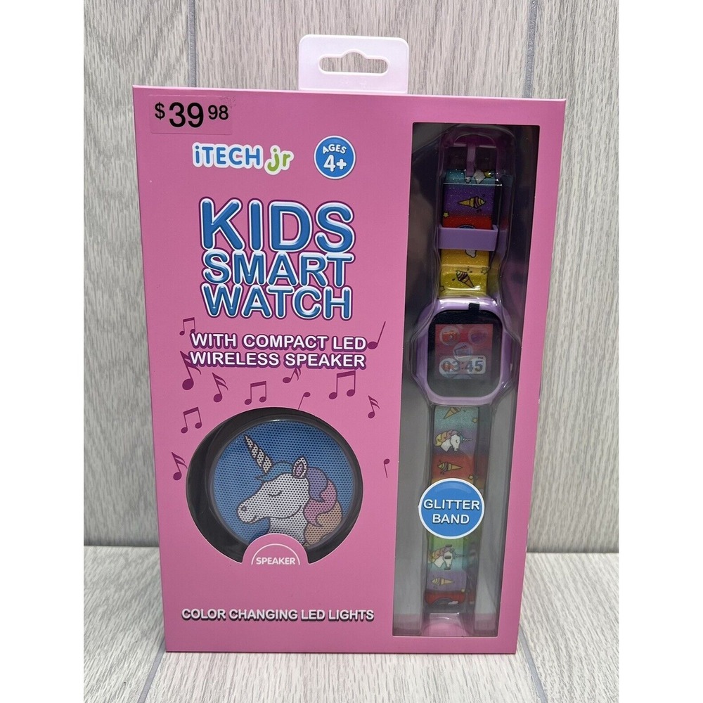 iTech Junior Kids Smartwatch Speaker Girls Unicorn Glitter NEW